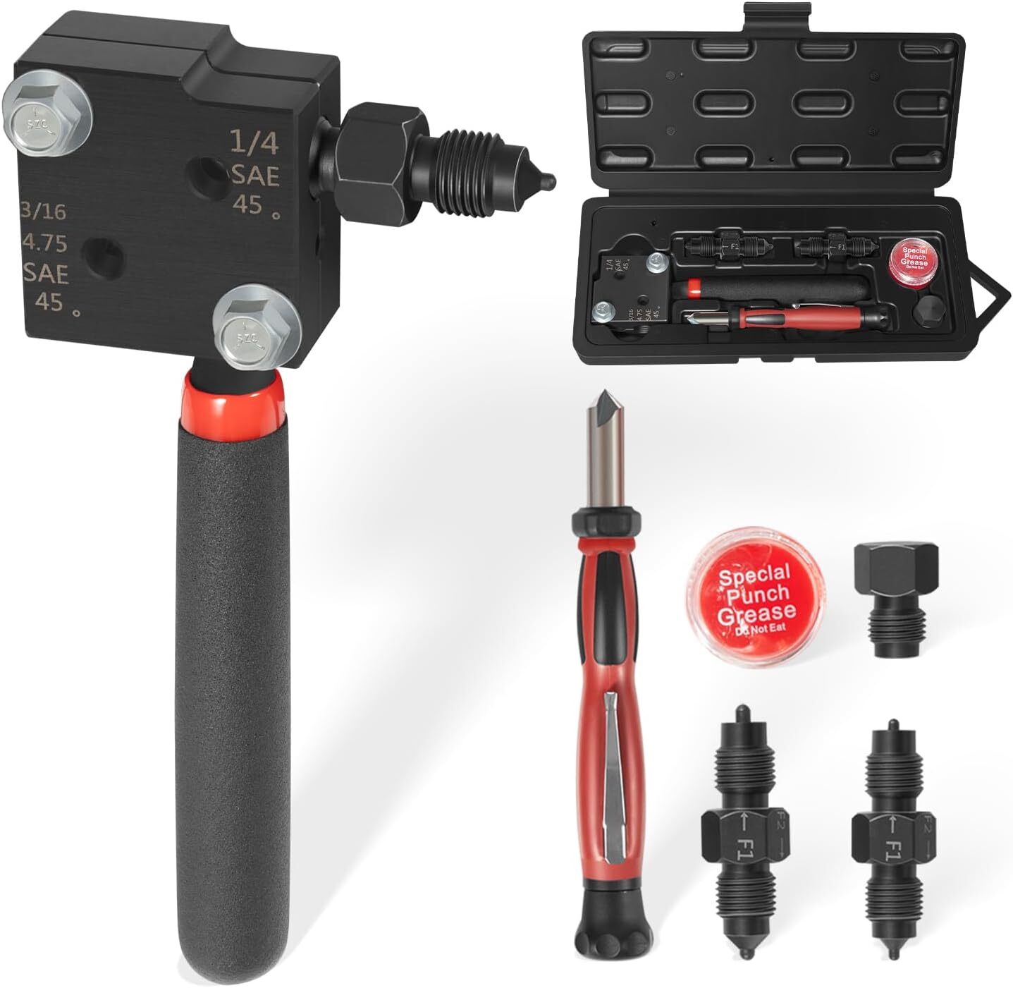 33260 Low Profile Brake Line Single/Double Flaring Tool Kit For 4.75, 3/16, 1/4