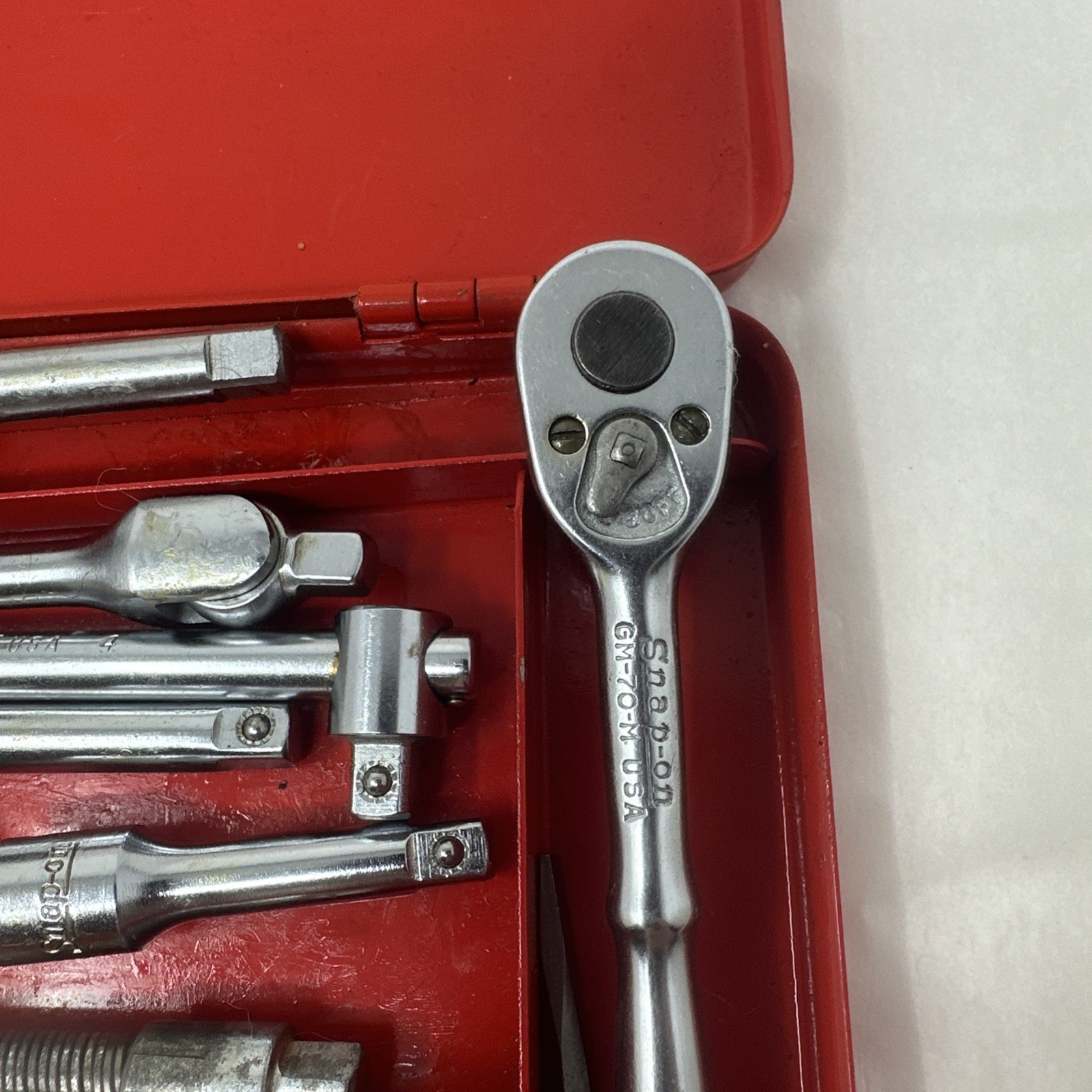 VTG Snap-On 42 Piece Socket Wrenches With Metal Case Dated 1955 Pre-Owned