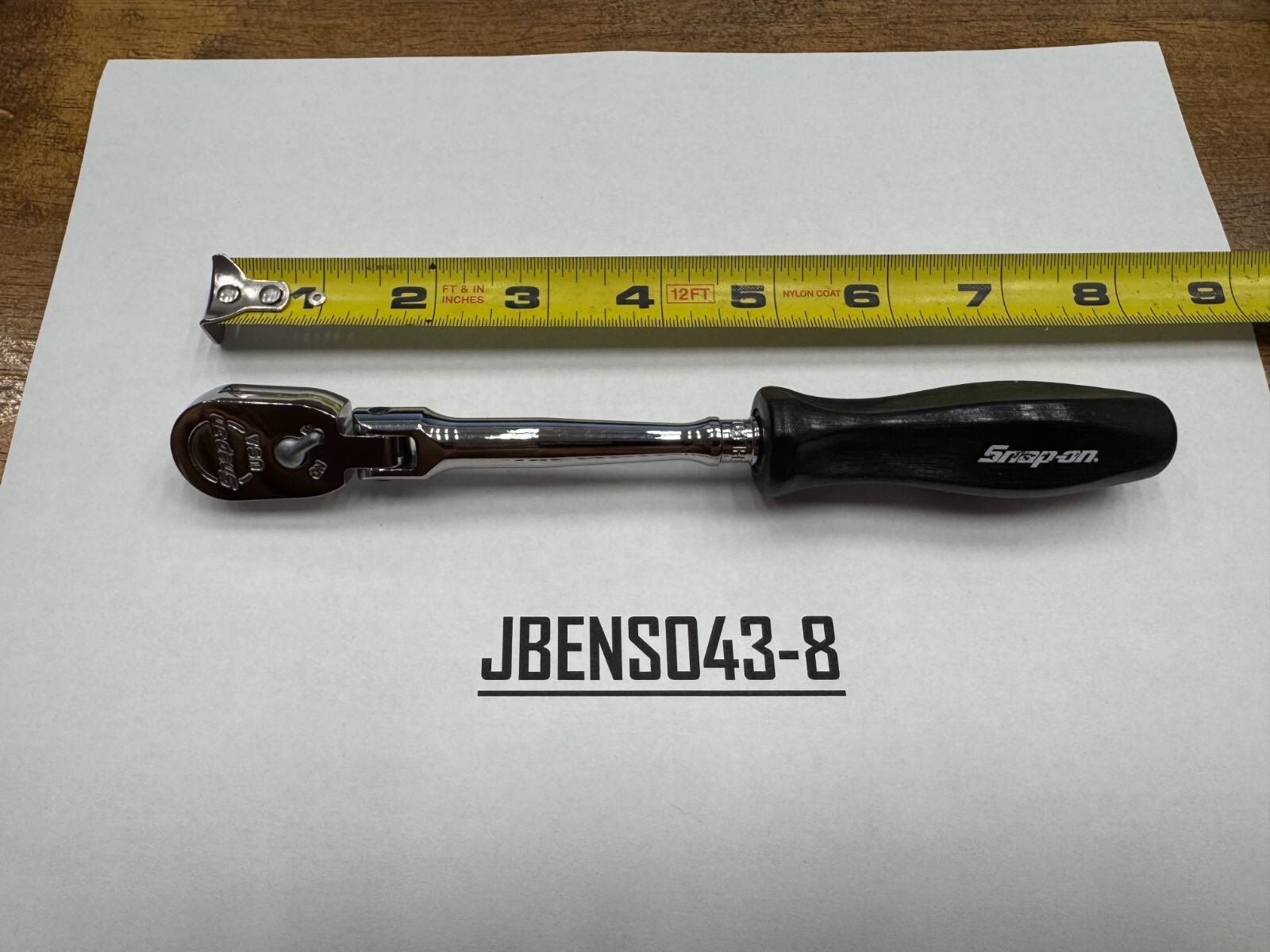 Snap-on Tools NEW BLACK 1/4″ Drive Hard Grip Long Flex Head Ratchet THLFD72BK