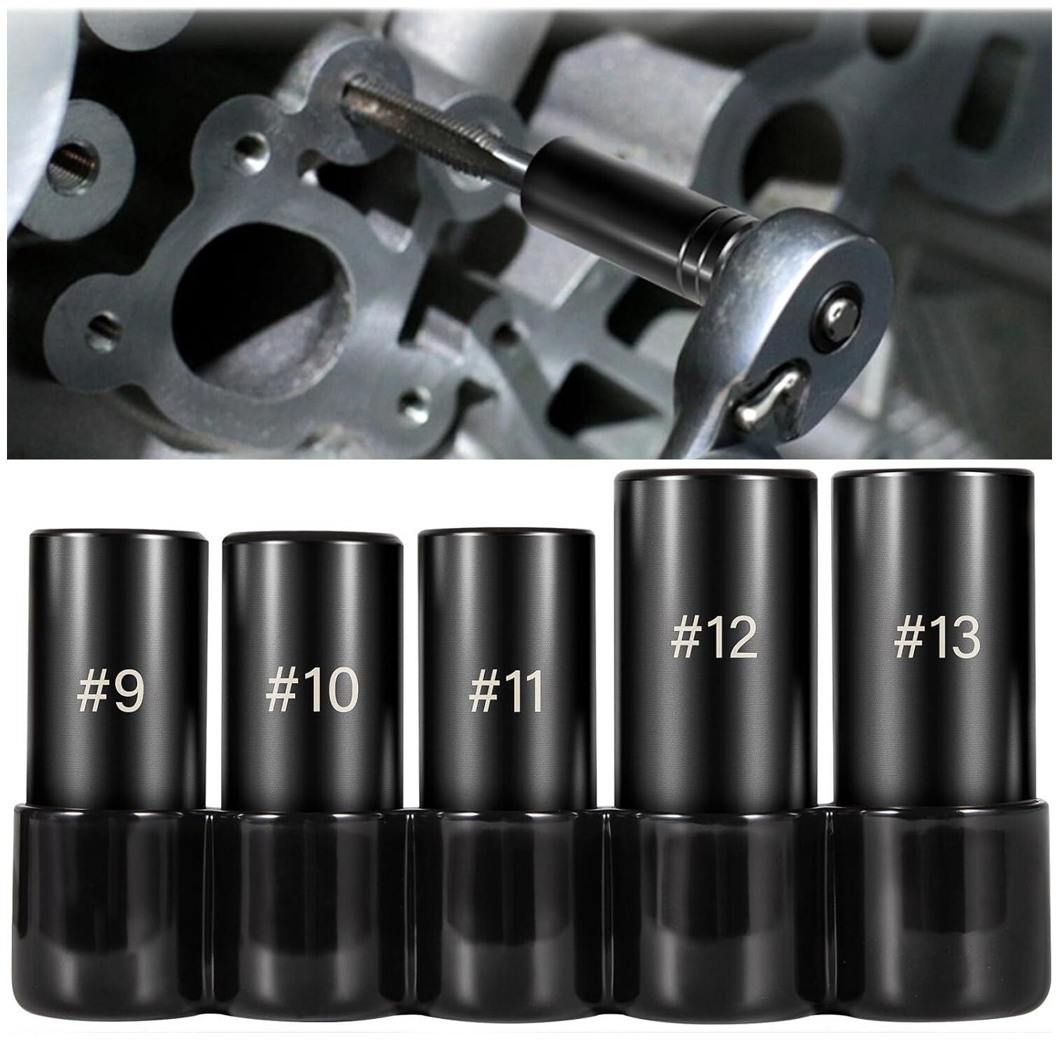 71670 Large Tap Socket Set for 5pc 5/8″, 11/16″, 3/4″, 7/8″ & 1″ Tap 1/2″ Drive