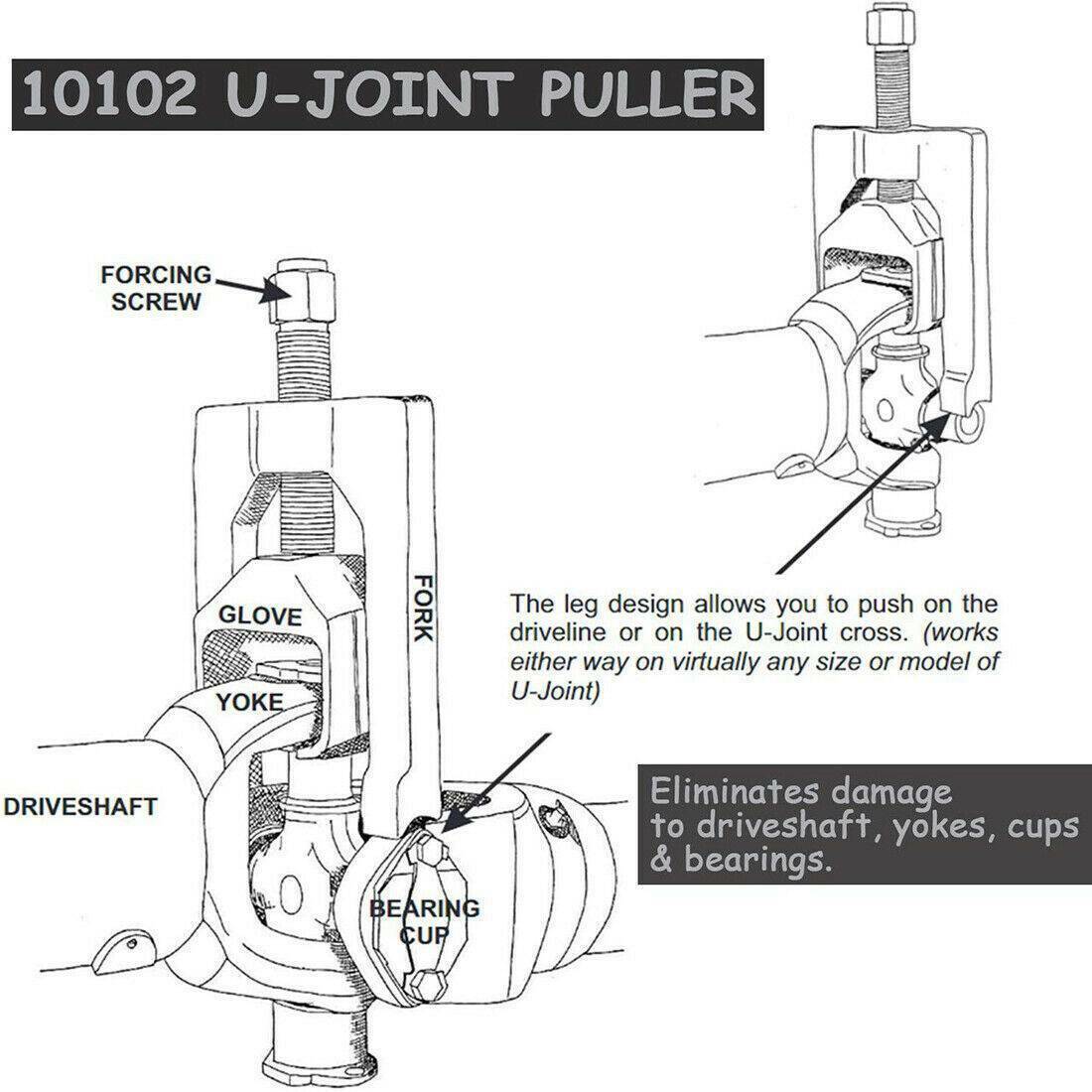 Heavy-Duty Truck 10102 U-Joint Puller & 5192 Bearing Cup Installer Tool Set