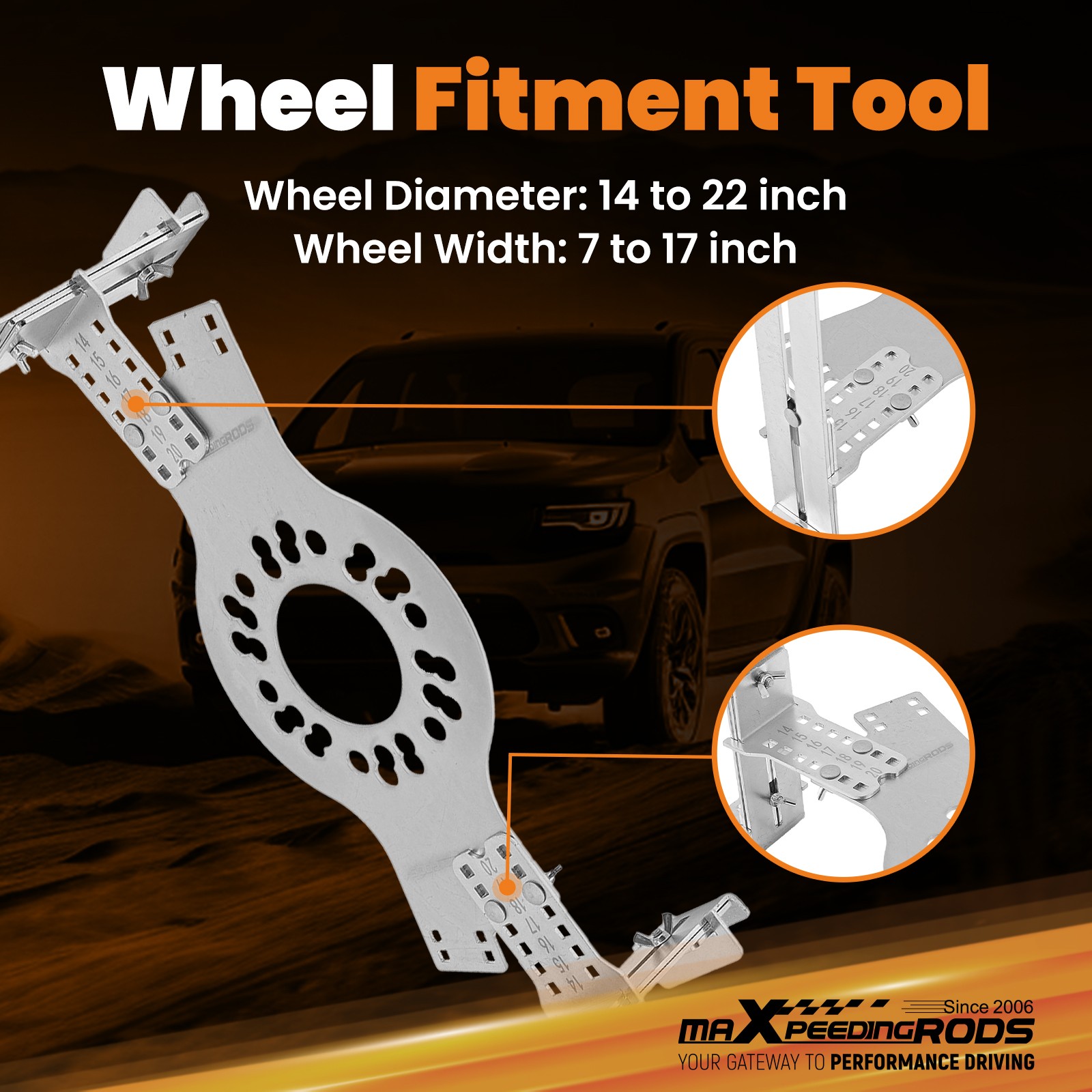 6-Lug Wheel Bolt Pattern Fitment Tool Steel 6×4.5 6×5 6×5.5 Universal Fit