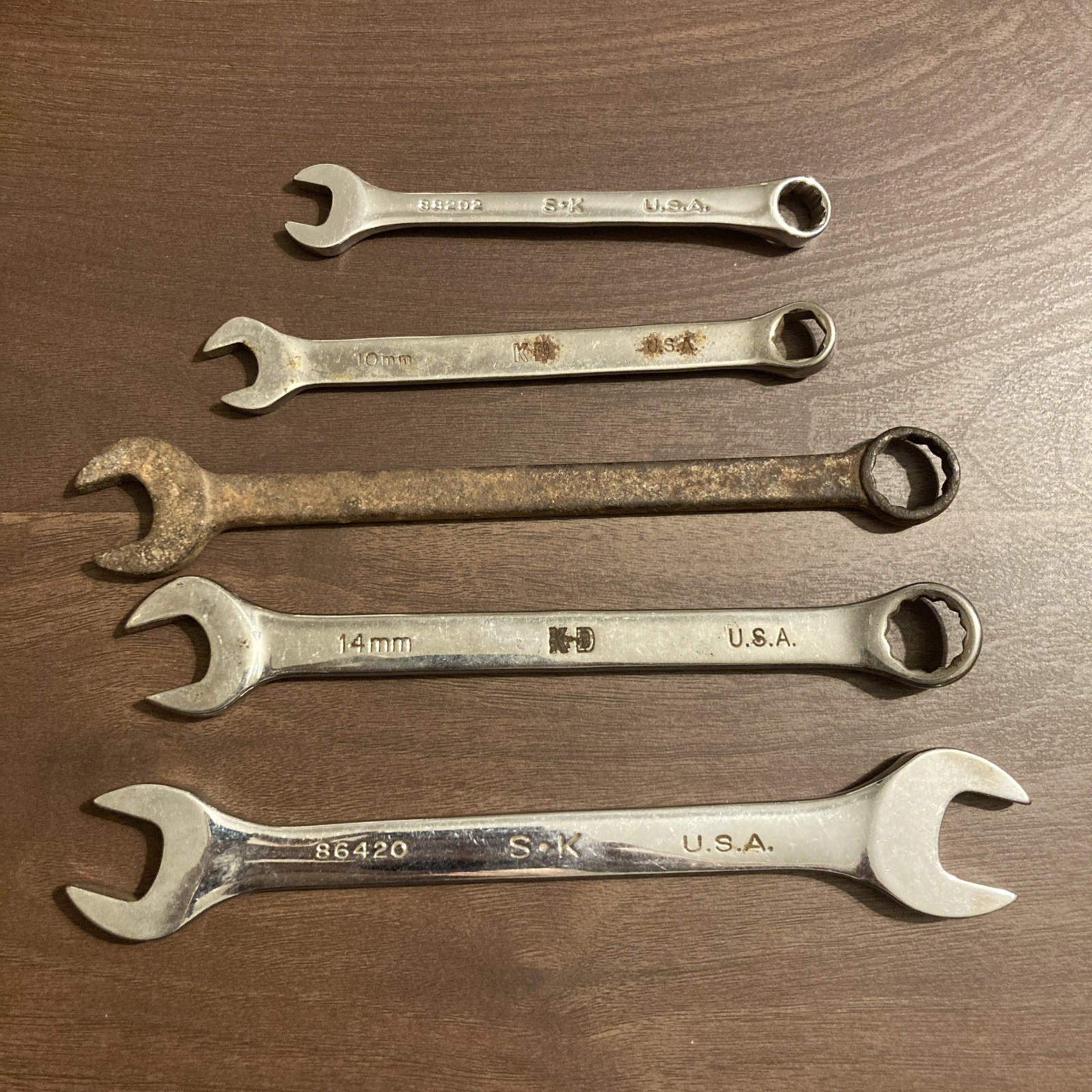 Wrenche Lot USA SK KD Challenger 10 MM 14 MM 3/8 5/8 9/16 Used