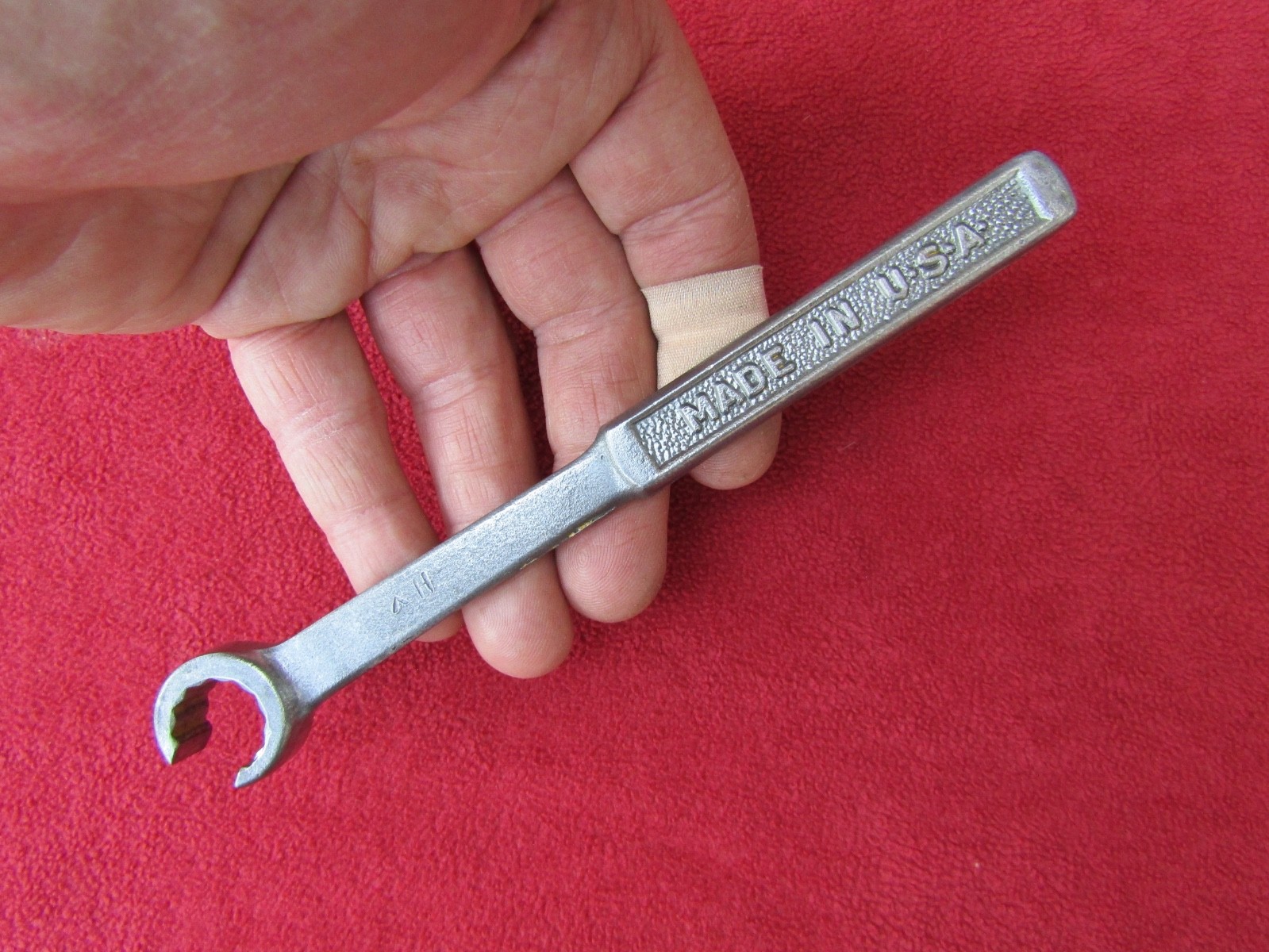 NICE Vtg Pre-1948 PLOMB Tools 3718 -9/16″ Flare Nut Wrench W/Pebbled Handle. USA