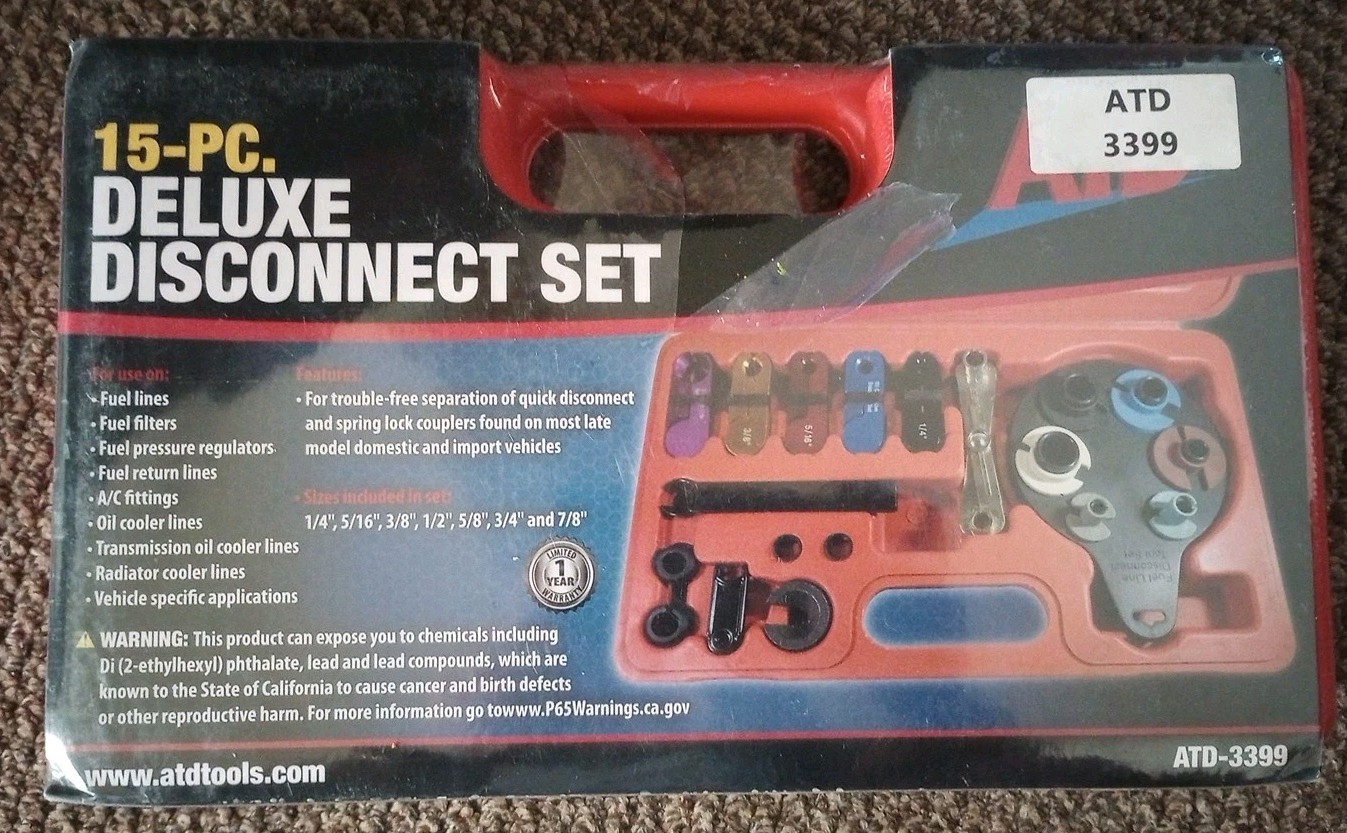 ATD Tools Deluxe Disconnect Set- ATD-3399- With Case- Brand New- 15 Piece Set