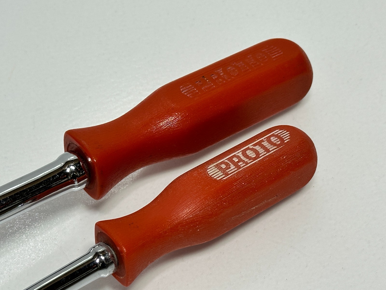Proto USA Rare 2pc 5257L 3/8 Drive, 4757L 1/4 Drive Indexable Ratchet Red Handle