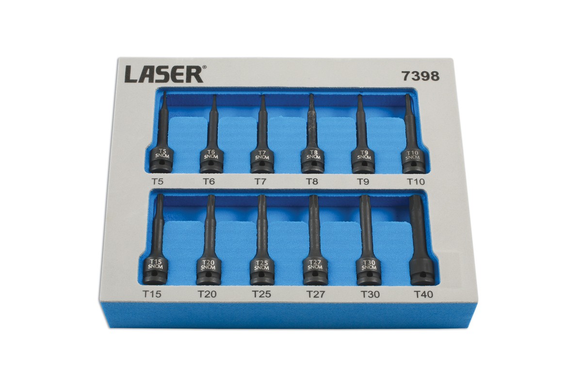Laser Tools Impact Star Socket Bit Set 1/4″D 12pc 7398