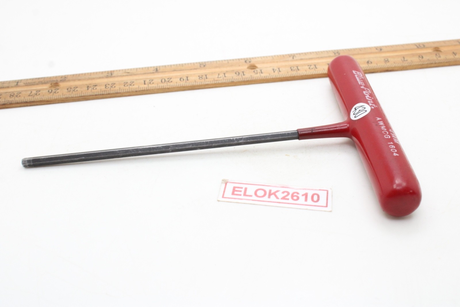 Blue-Point AWCG1604 4mm 6 Point Red Rubber Handle Hex Allen Key T Handle USA
