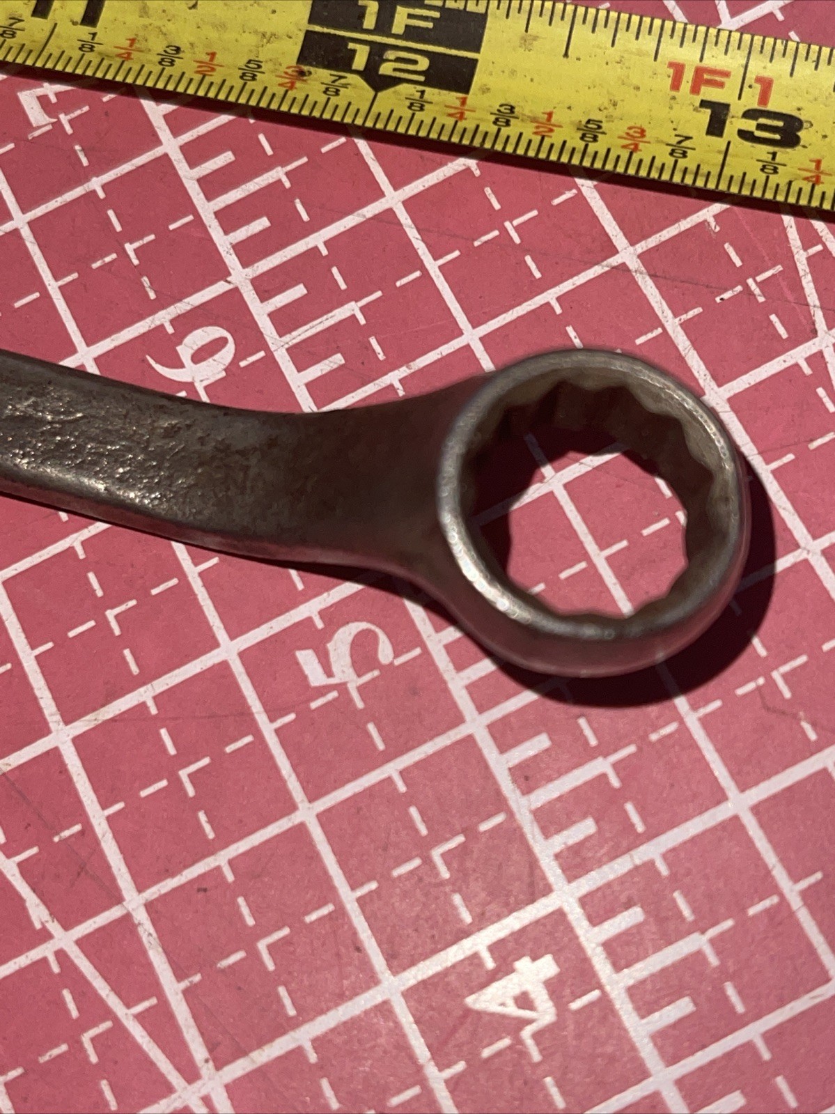 Vintage Vlchek USA WBA1618 1/2 X 9/16 In SAE 12 Point Offset Box End Wrench 1/2”