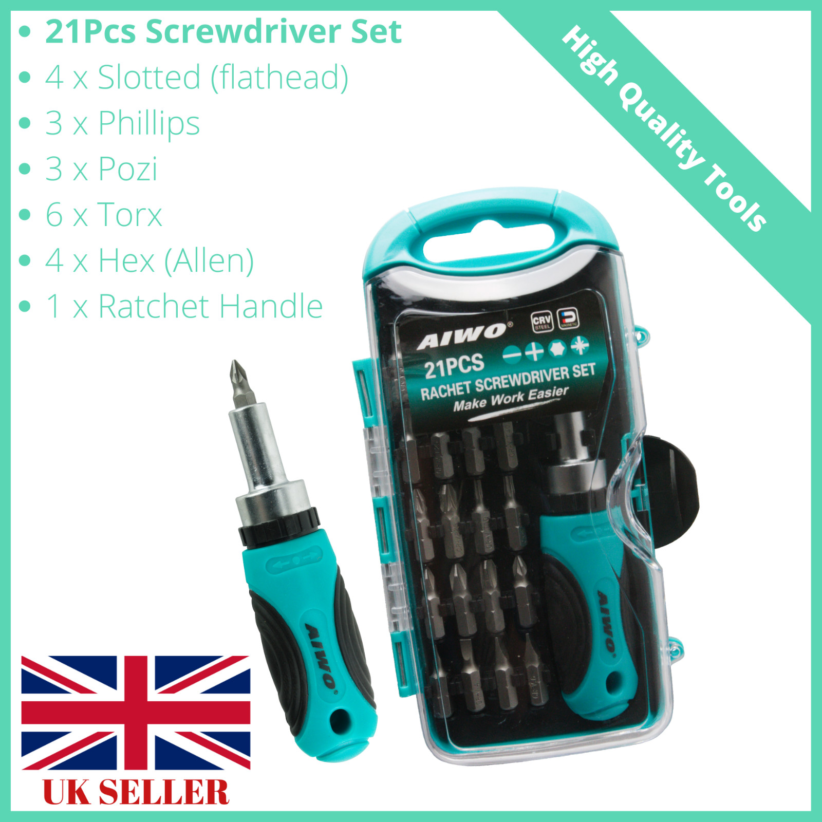 21Pcs Magnetic Screwdriver Set with storage case