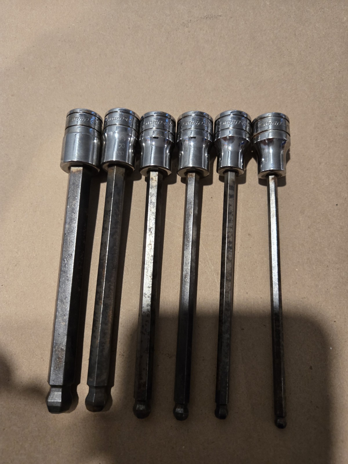 Snap On 3/8″ Drive 5/32-3/8 SAE Long Ball Hex Bit Driver Socket Set USA 206EFABL