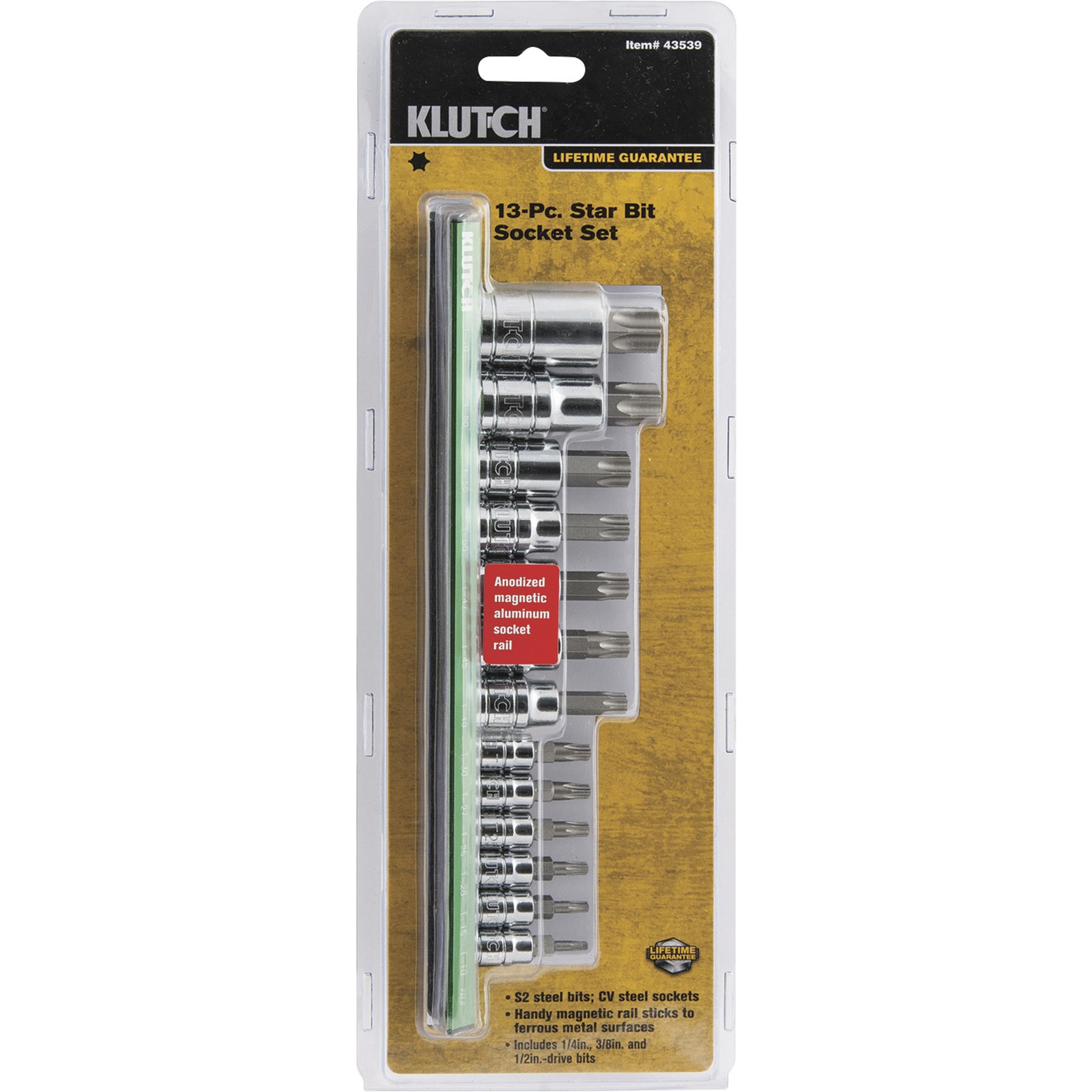 Klutch Star Bit Socket Set, 13-Pc.