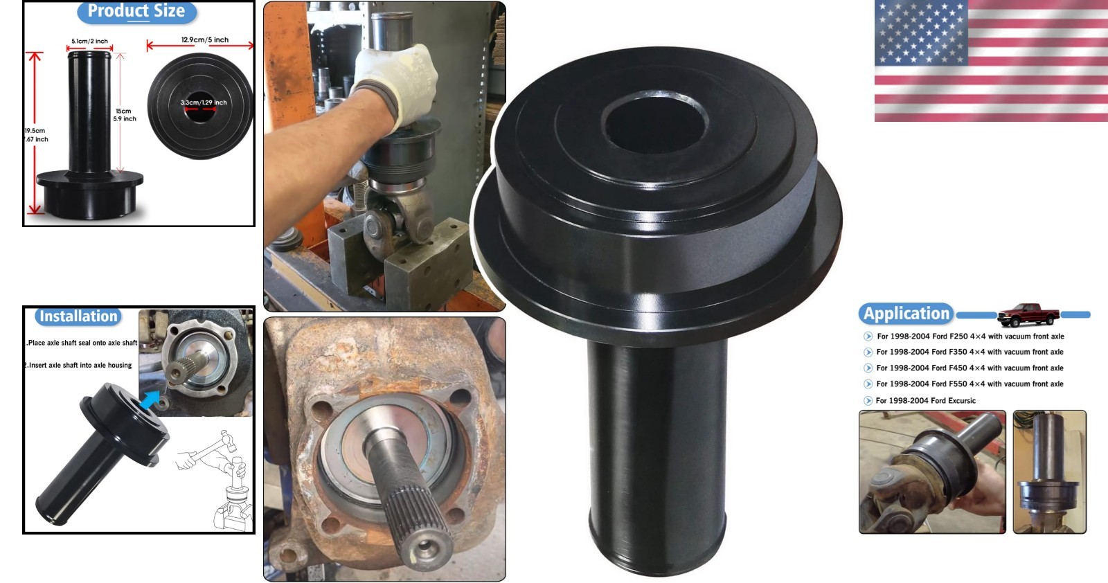 Durable 4WD Wheel Knuckle Oil Seal Tool for F250 F350 F450 F550 1998-2004