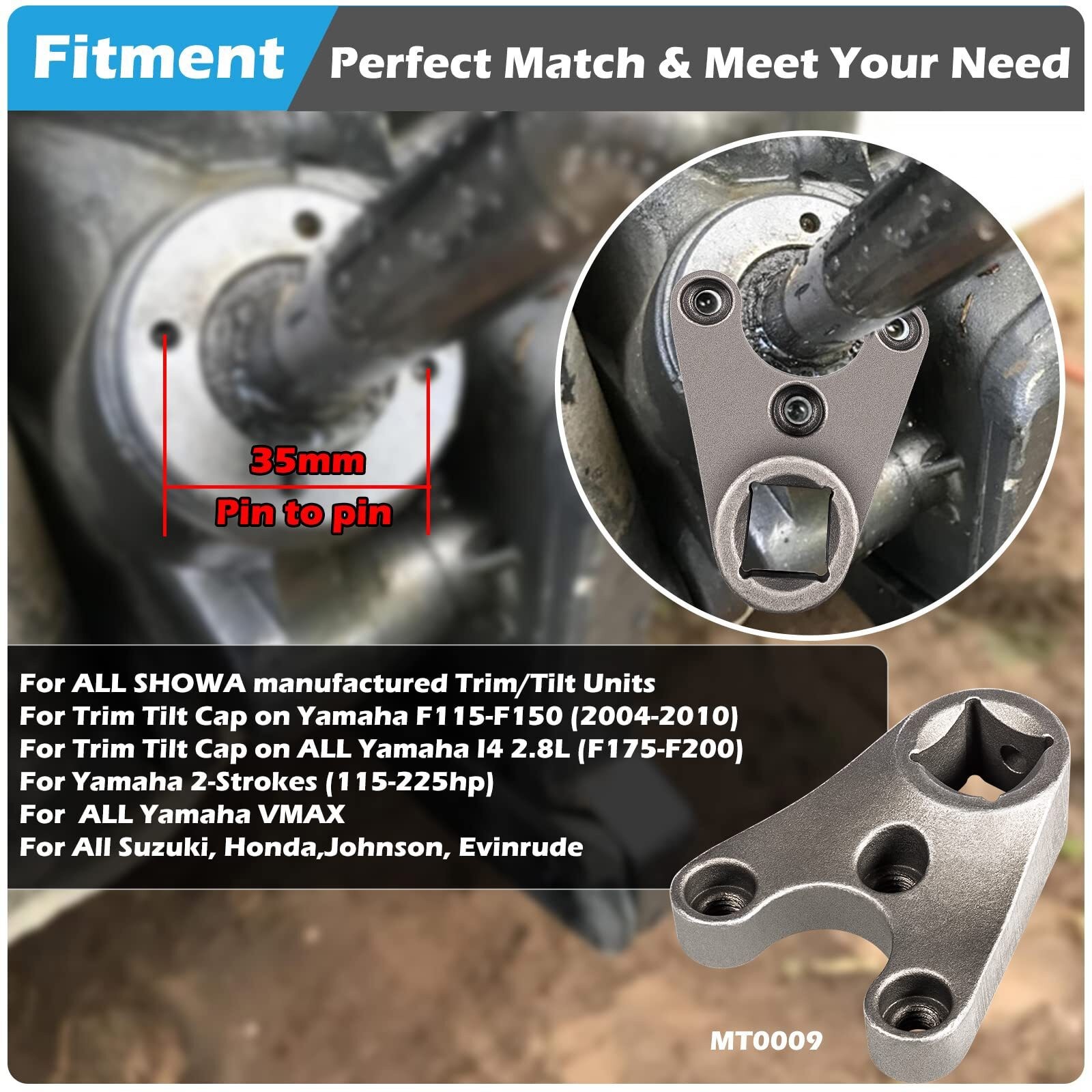 Outboard Trim/ Tilt Pin Wrench MT0009- 35mm x 6mm Tool For Suzuki Johnson