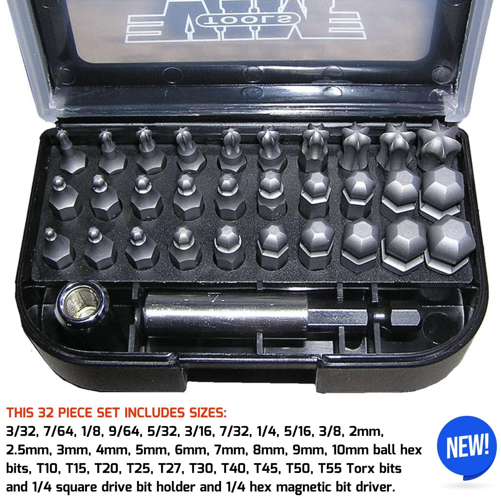 Master Ball Drive Bit Set Torx Fractional Hex SAE Metric for Motorcycle Repairs