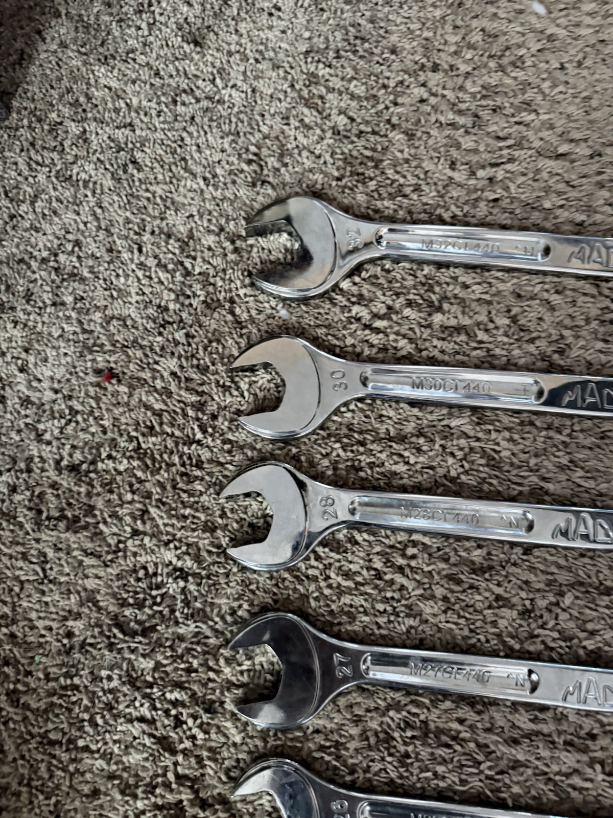(9) Mac Precision Torque Metric Combo Wrenches 32,30,28,27,26,24,23,20,21 &20 MM