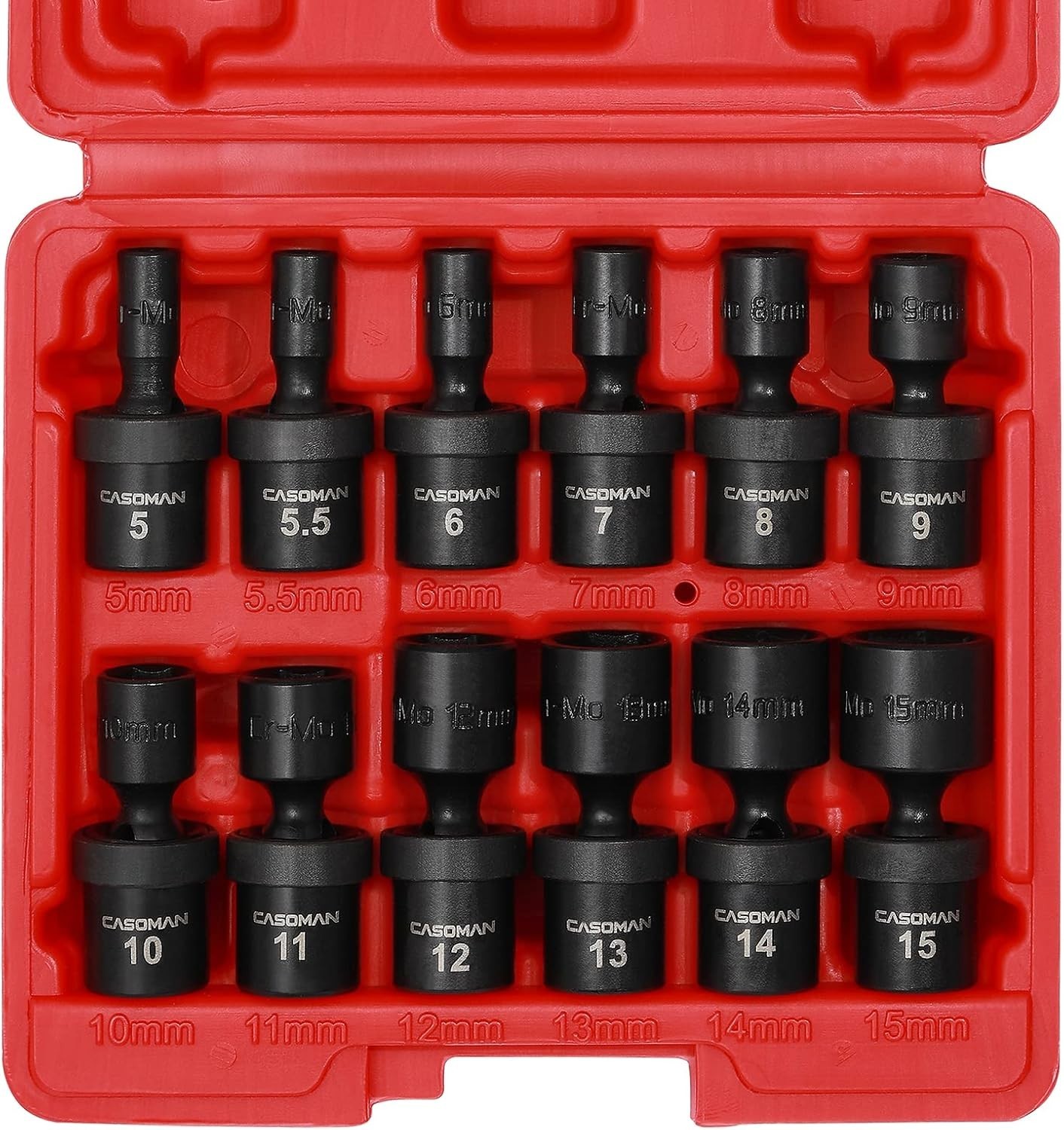 1/4-Inch Drive Metric Impact Socket Set, 12-Pieces Cr-Mo, Easy-to-Read Sizes