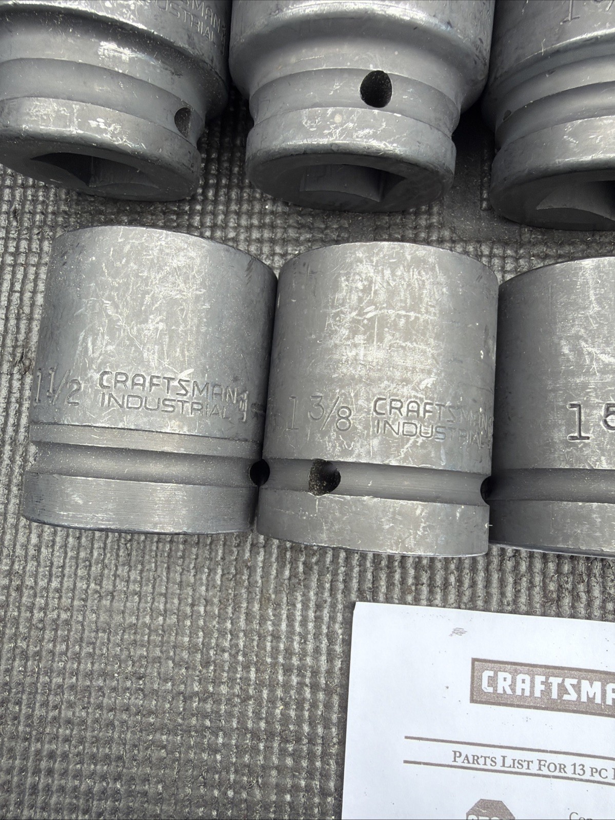 Rare Sears Craftsman Industrial 13pc Impact Socket Catalog Set 1”Drive 31215 Nos