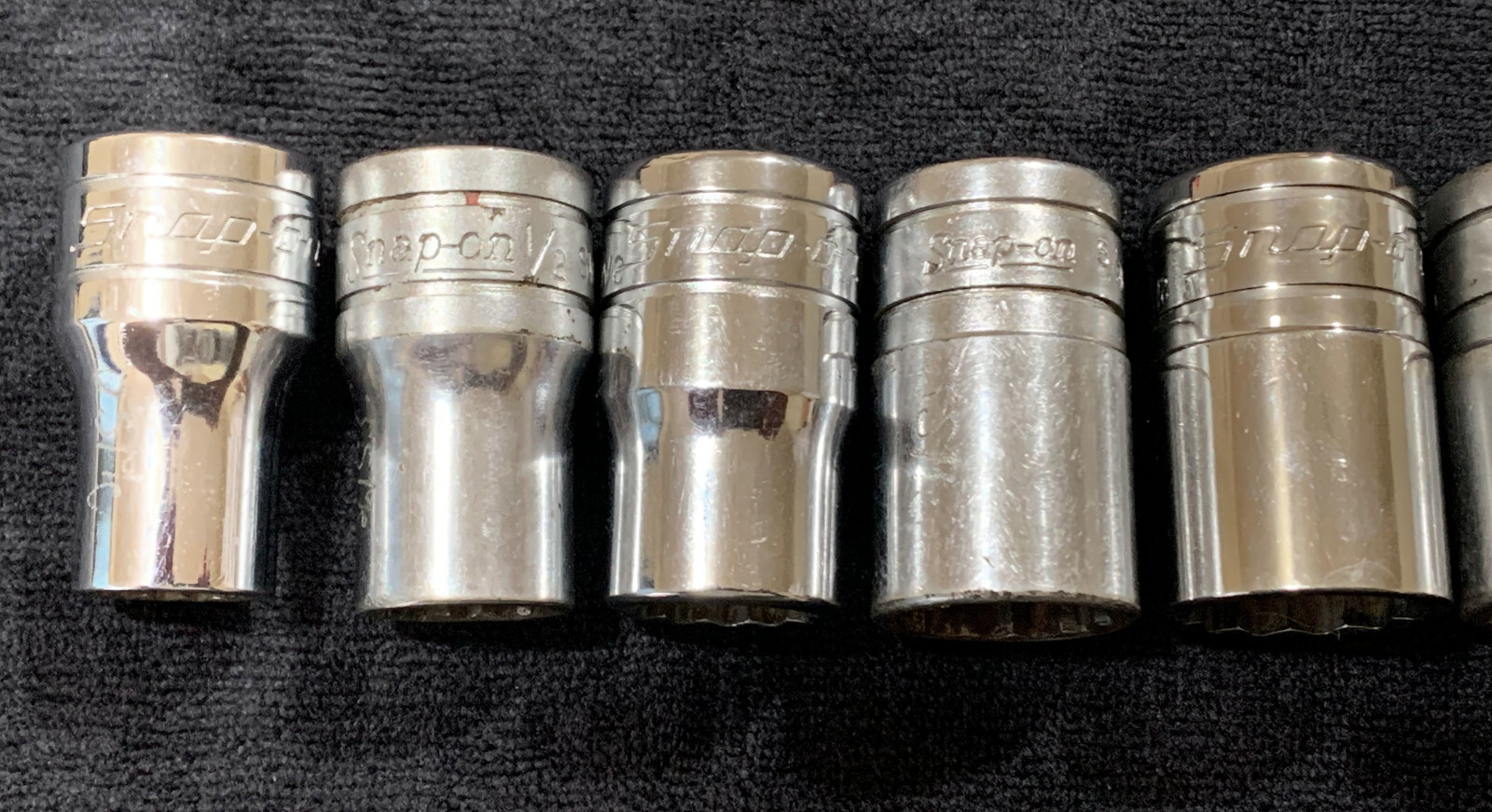Snap On 1/2″ Dr 9pc Socket Set SAE 7/16″ to 15/16″ 12 Point Shallow SW141-SW301