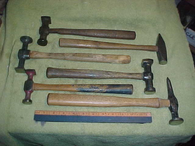 Auto Body (6) Hammers Fairmount160-G,Heller, etc. Dinging Pick Cross Pein Tools