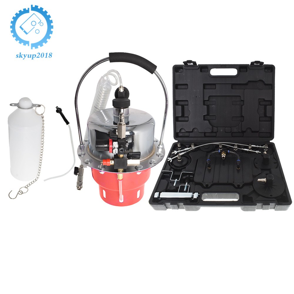 Portable Pneumatic Air Pressure Kit Brake & Clutch Bleeder Valve System Tool