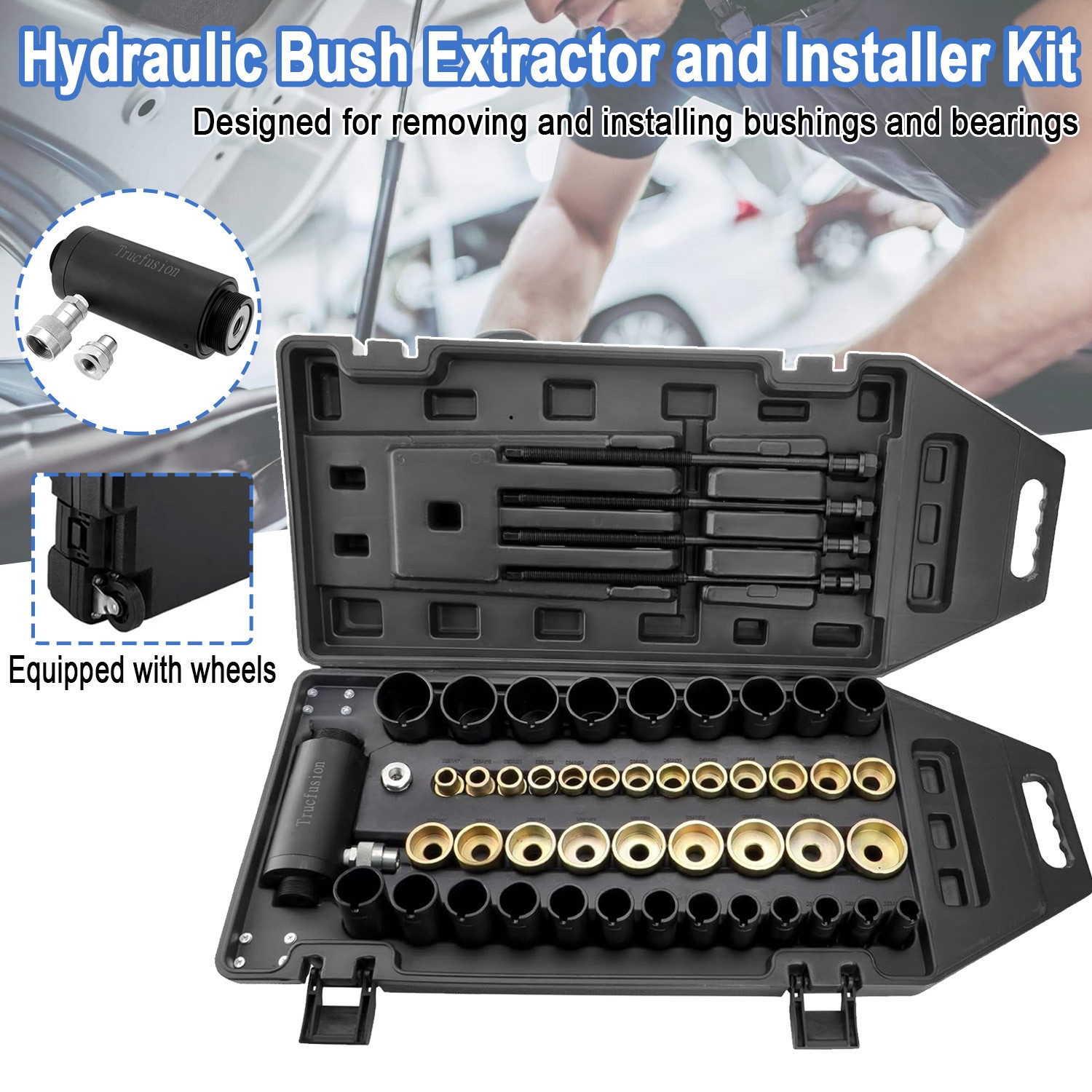 Hydraulic Sleeve Kit Bushes Bushing Bearings Removal Installation Tool Universal