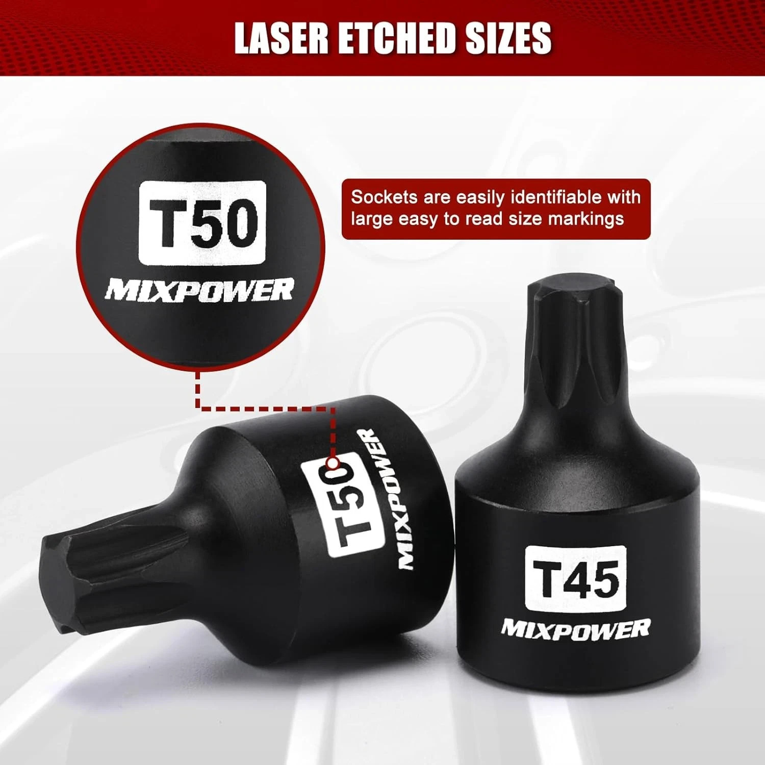 10 Pieces 3/8″ Drive Impact Torx Bit Sockets T25-T70 Cr-Mo Impact Grade