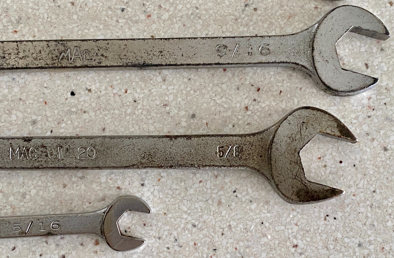 MAC Tools Wrench 8 Pc Lot 15/16 7/8 13/16 11/16 5/8 9/16 5/16 BOL 2022 5/8-11/16