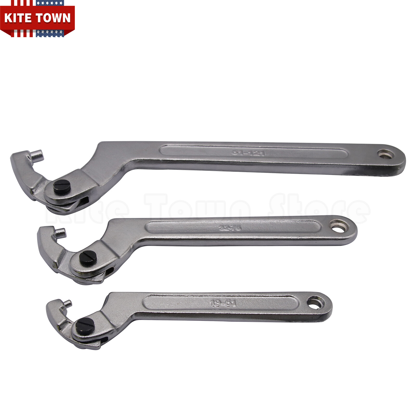 Adjustable Hook Wrench 19–121mm C Round Spanner Tool Slotted Retaining Universal