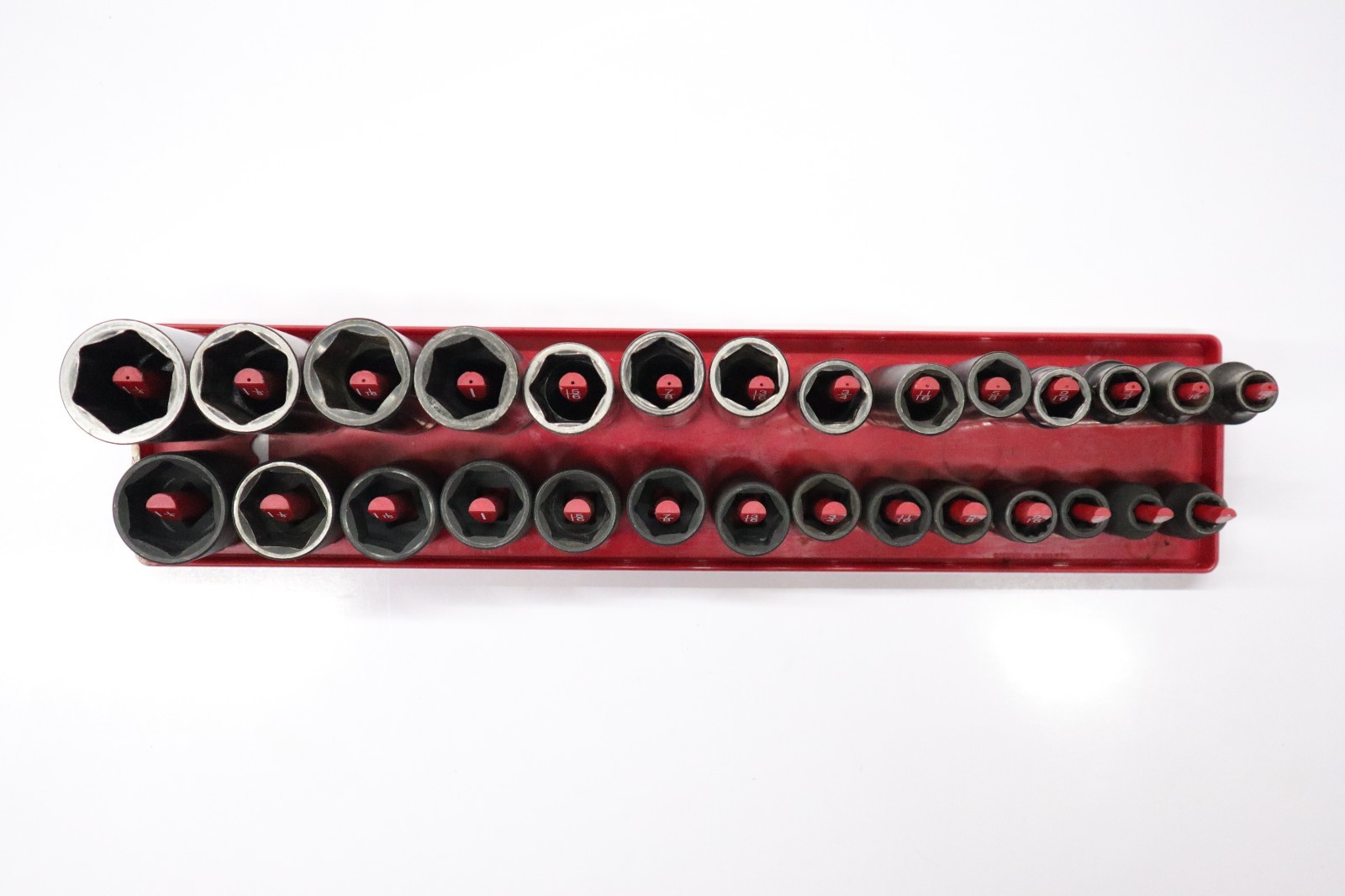 Mixed Lot of 28pc. 1-1/4″ – 1/8″ 6pt Impact Sockets Matco, Kobalt & Blackhawk