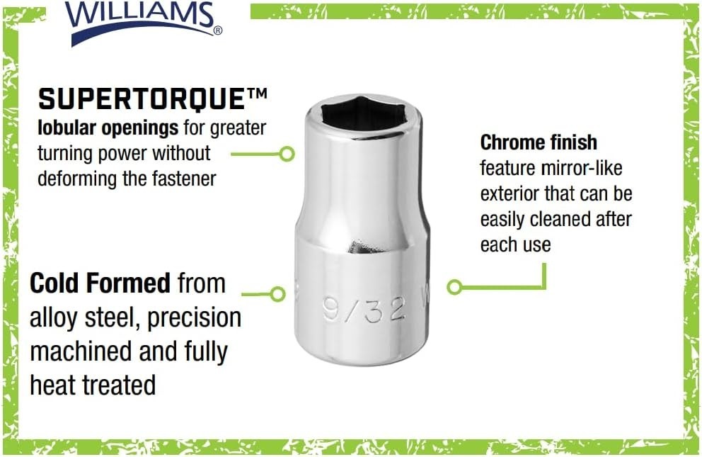 JHWM-604 1/4-Inch Drive Shallow SAE Socket 1/8-Inch Size, High-Polished Chrom…