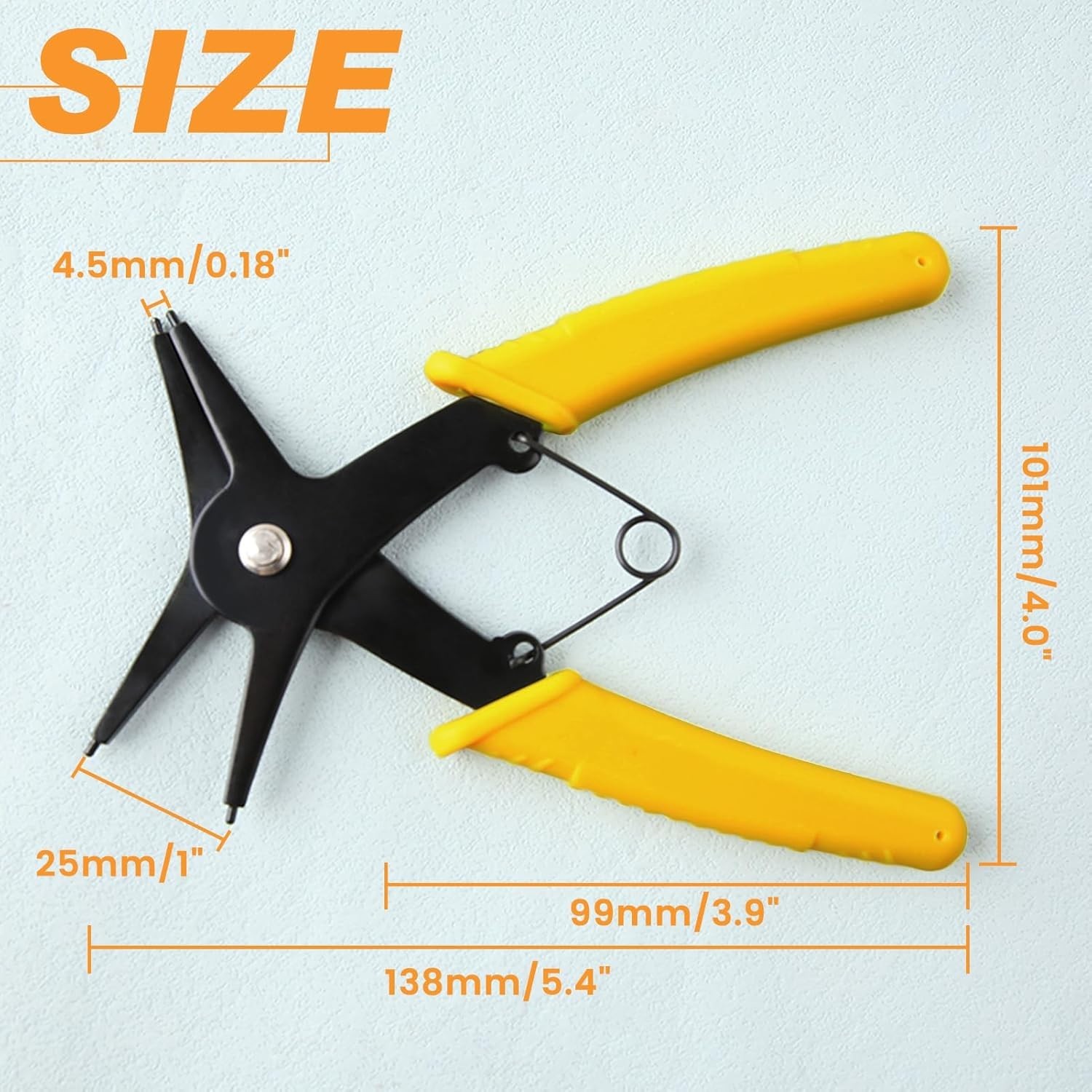 Ergonomic 2 in 1 Circlip Pliers for Effortless Installation: 10-40mm Size