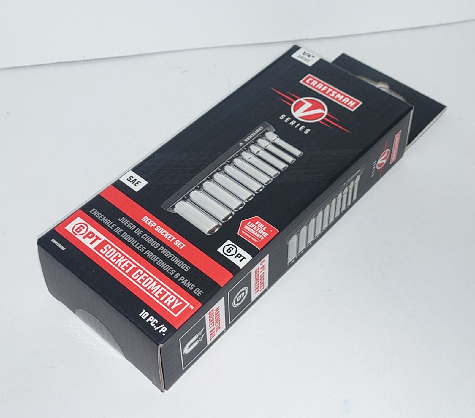 Craftsman V-Series 1/4″ Drive 10 Piece SAE Deep Socket Set CMMT17315V