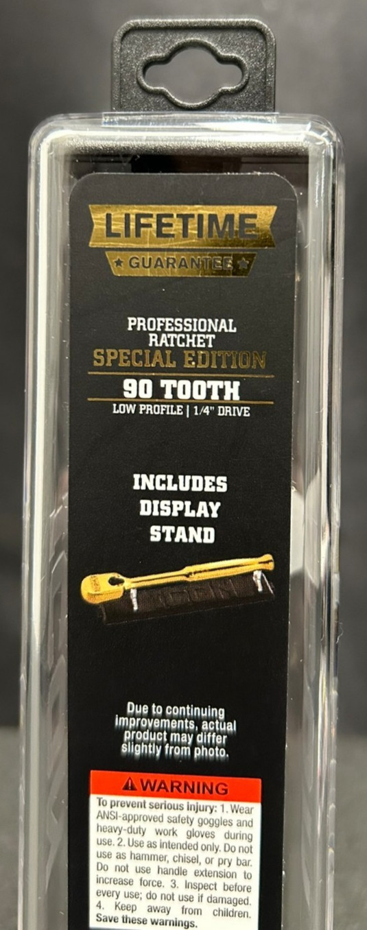 Icon Special Edition 90 Tooth 1/4” Drive Low Profile 24k Gold Plated W/ Stand