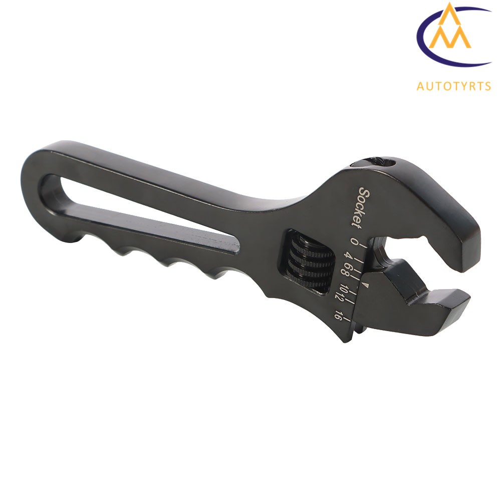 Adjustable Wrench Black Aluminum Tool Spanner 3AN – 16AN for Hose End Fitting