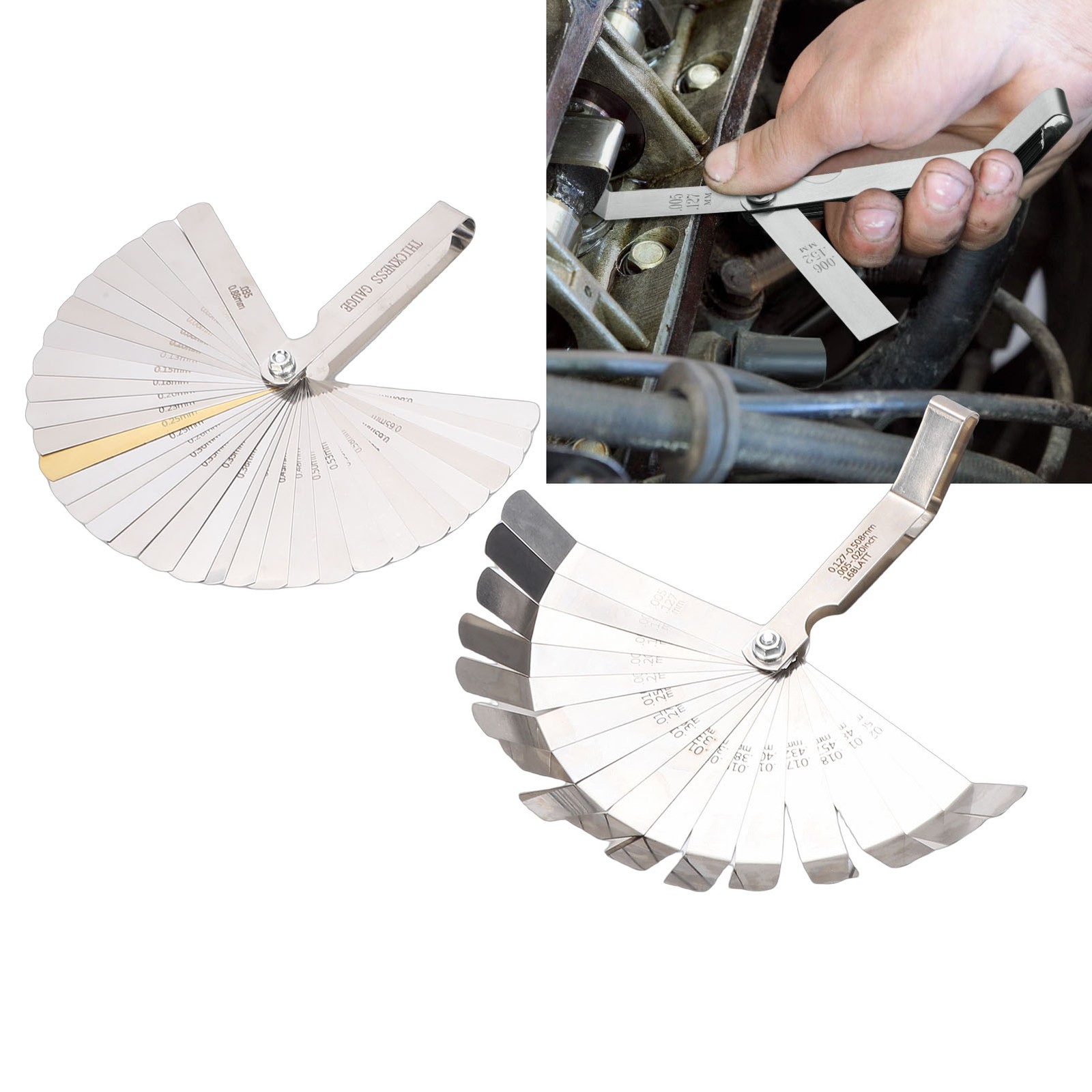 Feeler Gauges Set Stainless Steel 32 And 16 Blades Metric And Imperial Width