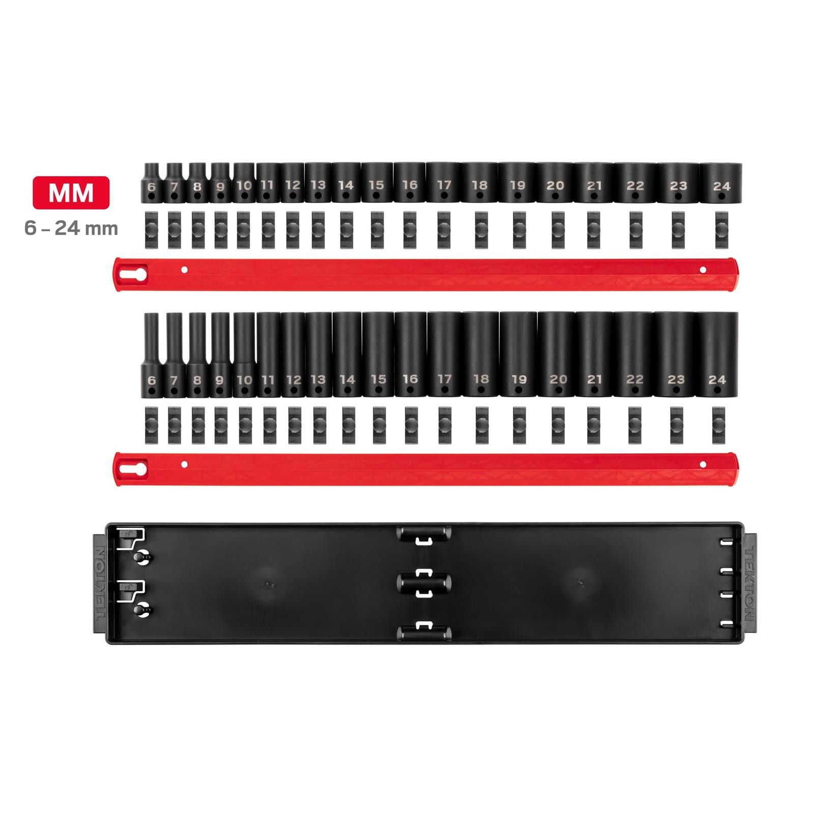 Tekton SID91215 3/8″ Drive 12-Point Impact Socket Set, 38-Piece