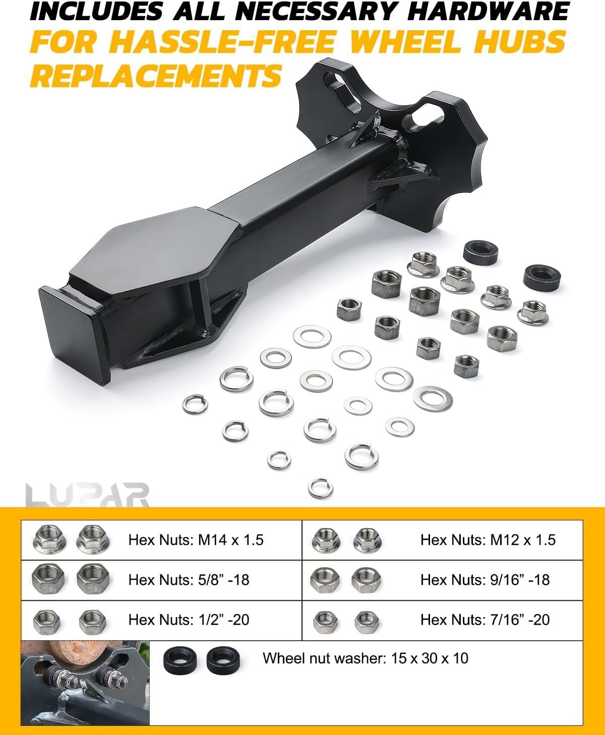 Wheel Hub Removal Tool Kit, Wheel Bearing Hub Remover Tool Set Compatible wit…