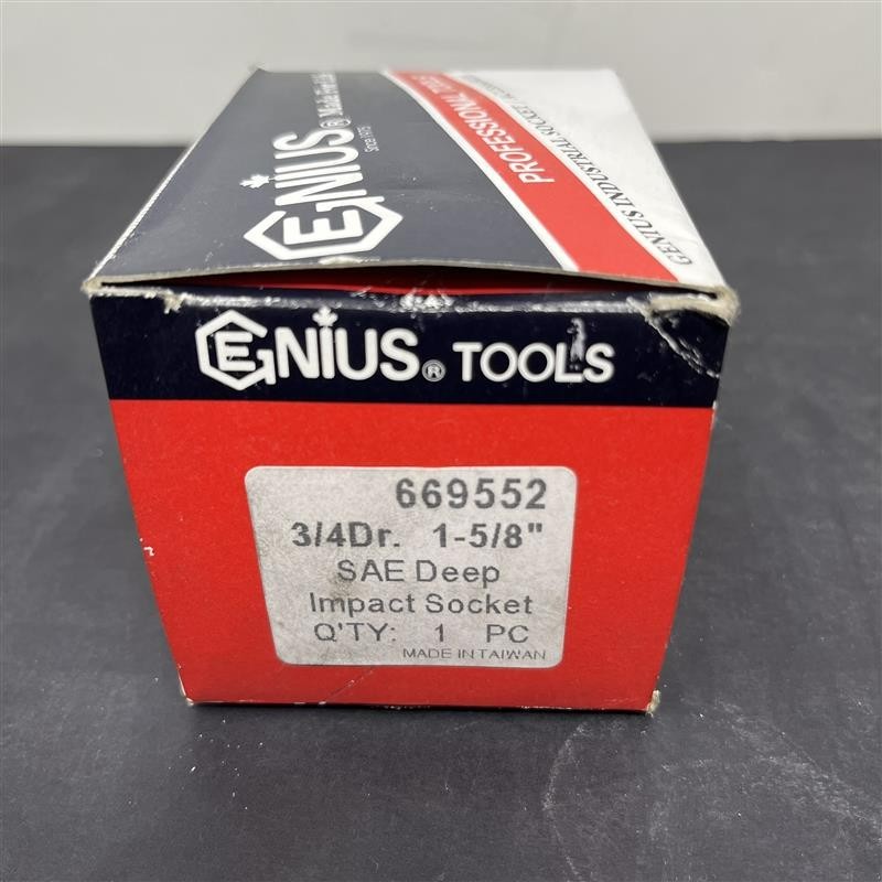 Genius Tools Impact Socket 1-5/8 Inch Size 3/4 Inch Drive Chrome 669552