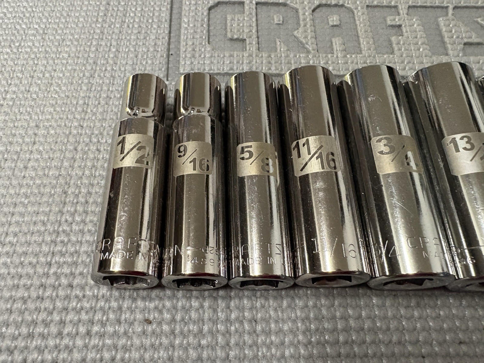 Sears Craftsman USA 11pc 1/2” Drive SAE Easy Read Sockets 1/2 – 1-1/8” Dual Mark