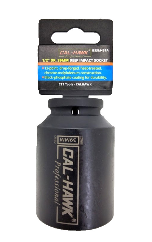 1/2″ DR. X 39MM DEEP IMPACT SOCKET 12 POINT Chromium-molybdenum CR-MO MATERIAL