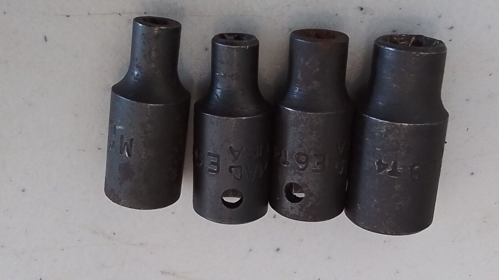 SNAP ON&MAC METRIC 11 PI. INVERTED TORX SOCKET SET E4,5,6,8,10,12,14,16,18,20,24