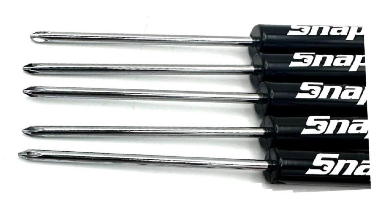 5 (FIVE) SNAP-ON Pocket Screwdrivers PHILLIPS TIP Screwdrivers *BLACK* NEW!