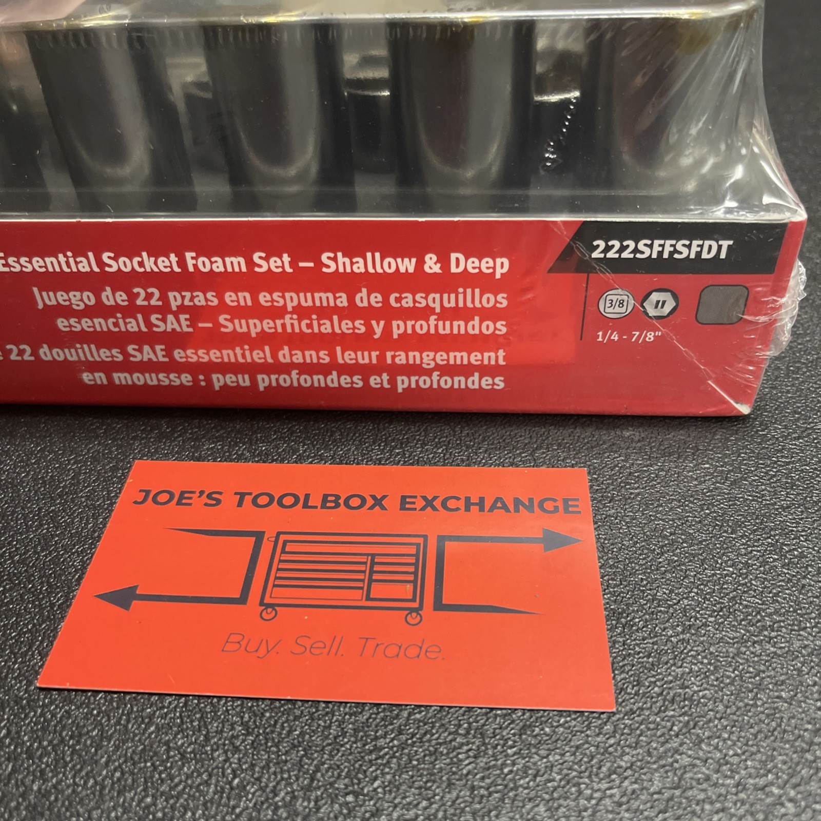 Snap-on Tools 222SFFSFDT 22pc 3/8″dr 1/4-7/8″ Shallow/Deep Socket Foam Set