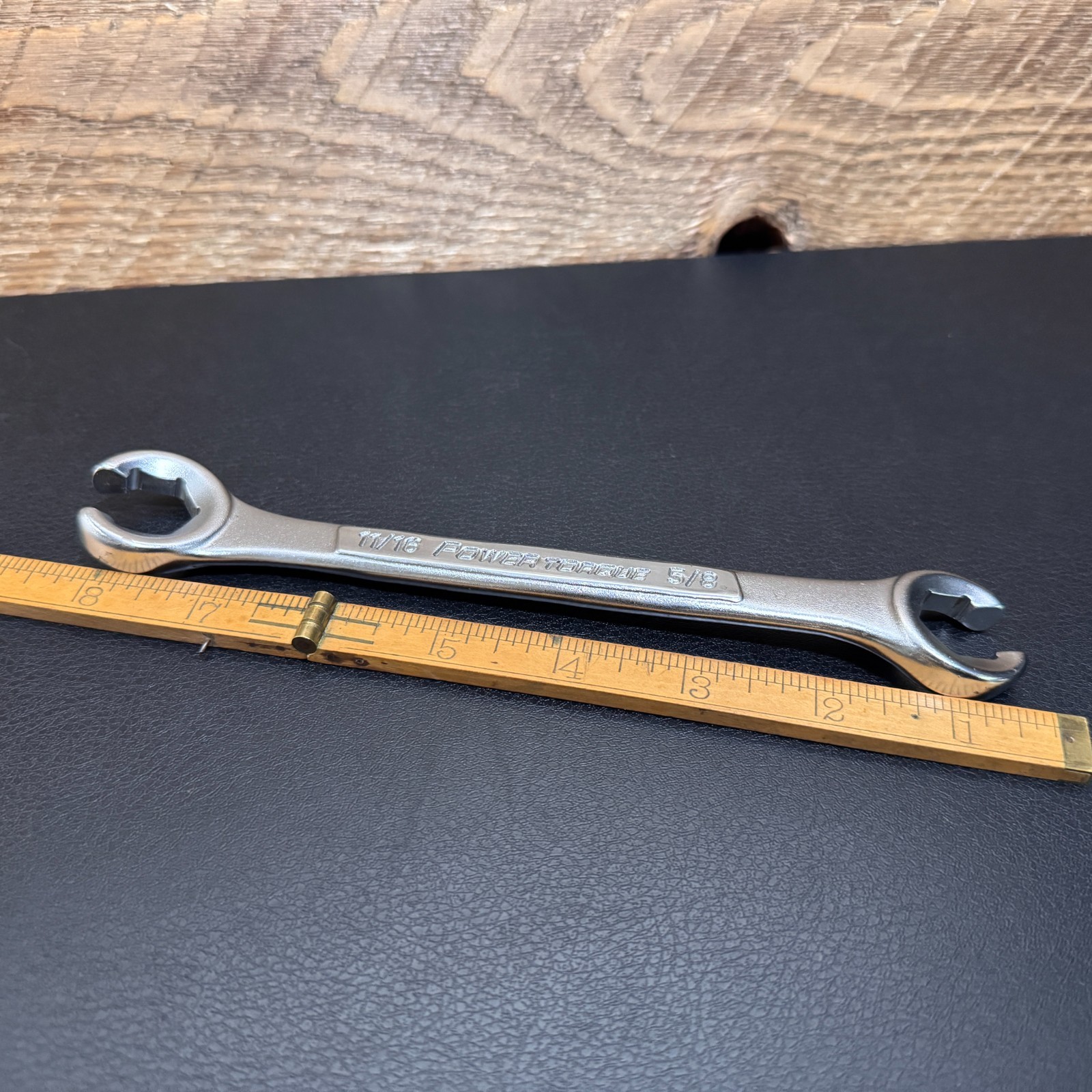 Vintage POWER TORQUE GM0012 Flare Nut Brake Line Wrench 5/8″ 11 /16″ Offset USA