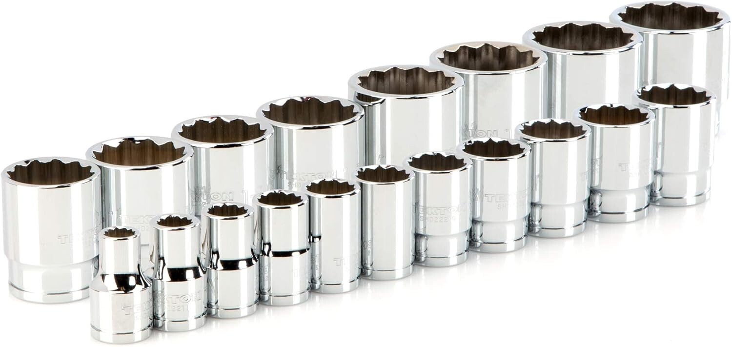1/2 Inch Drive 12-Point Socket Set, 19-Piece (3/8 – 1-1/2 in.)