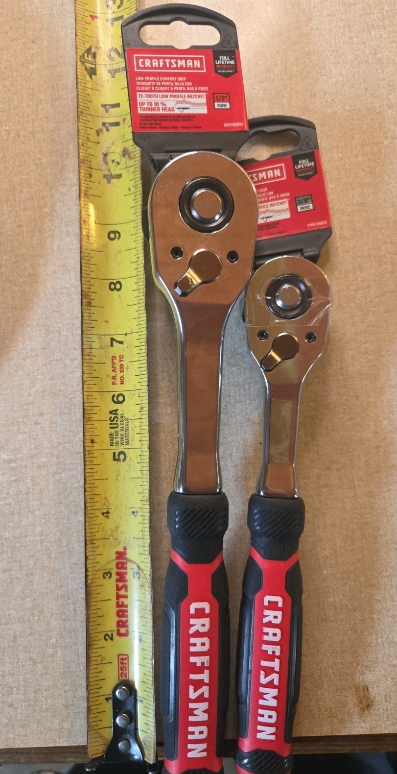 Craftsman Ratchet 3/8 And 1/2 Drive CONFORT GRIP 72-tooth 2TOTAL *NEW*