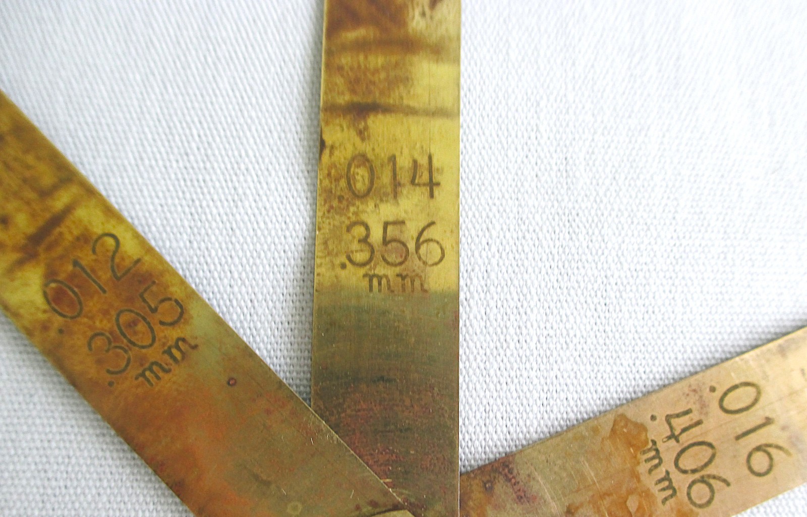 Vintage Brass Feeler Gauge 0.006, 0.008, 0.010, 0.012, 0.014 and 0.016 inches