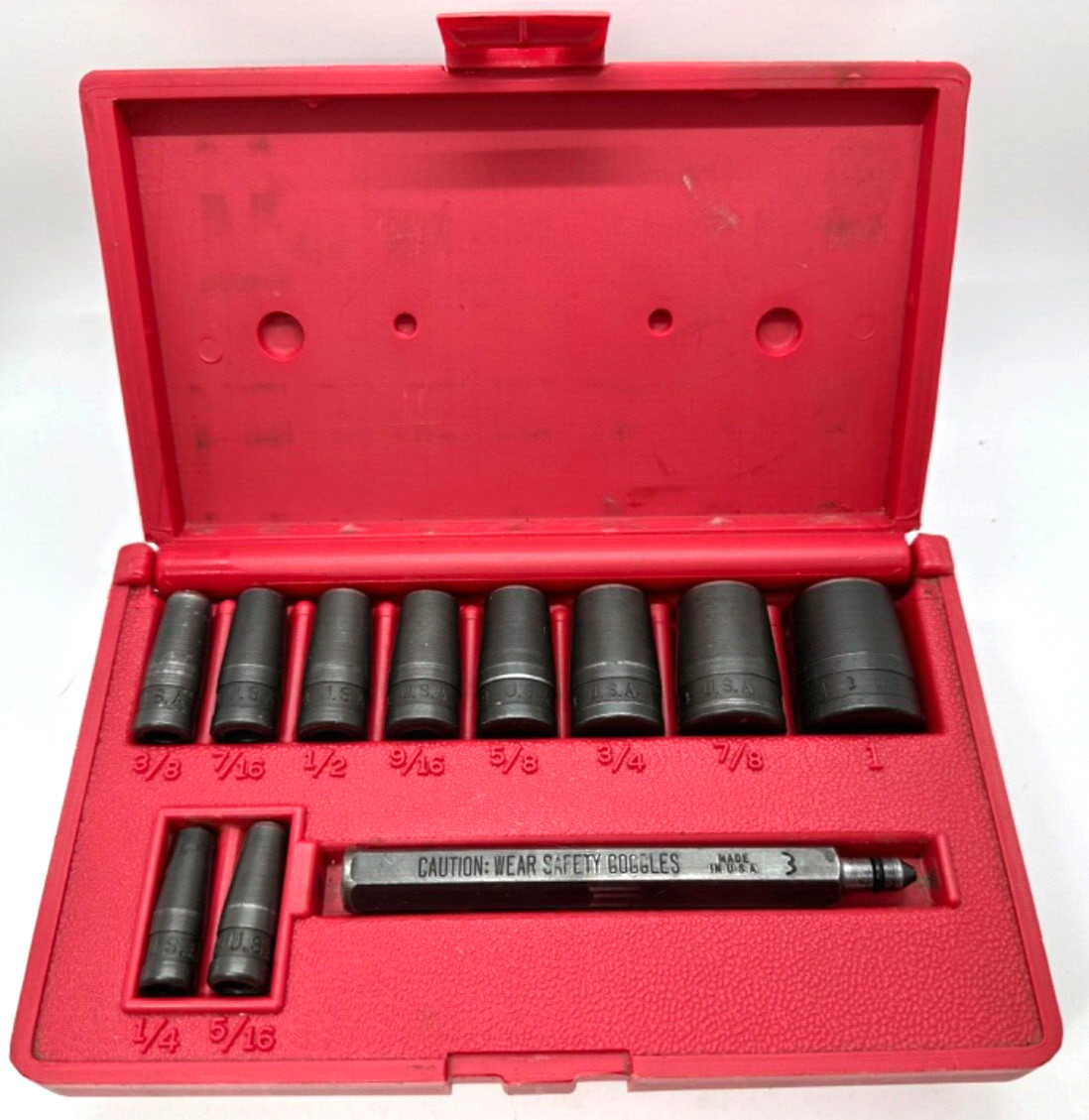 🇺🇸 MAC Tools Gasket Making Cutter Hole Punch Set 1/4 – 1″ SAE Red Case lot