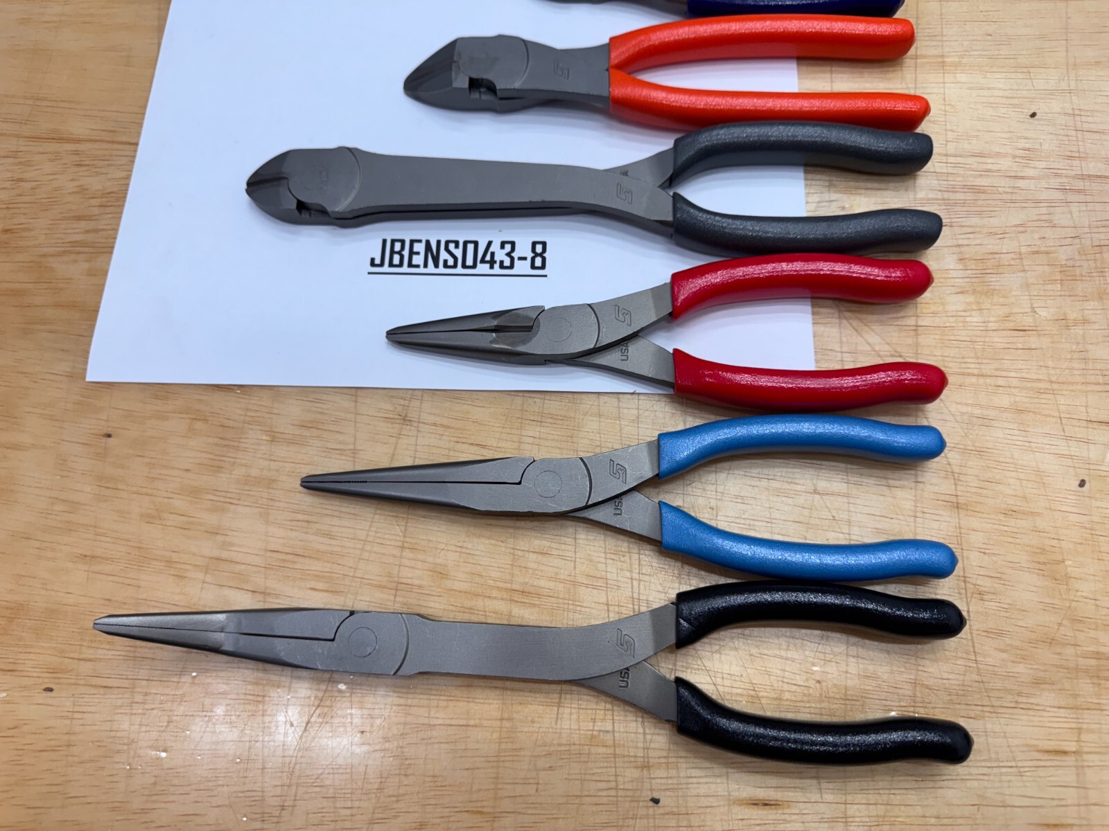 Snap-On Tools USA NEW 10pc MULTI-COLOR Soft Grip Assorted Plier Rack Set